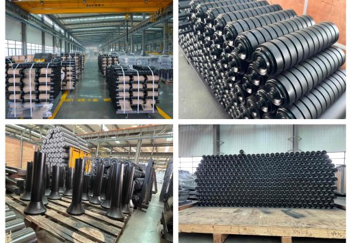 山東山坎ローラー工場では、様々なコンベヤローラーが安定して製造されており、活気あふれる生産風景が広がっています。